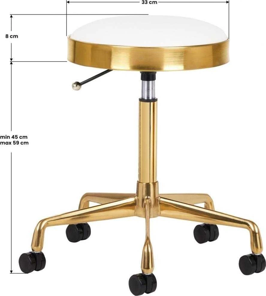 Activeshop Kosmetologinė meistro kėdutė GREEK MODEL 1 Baltas GOLD