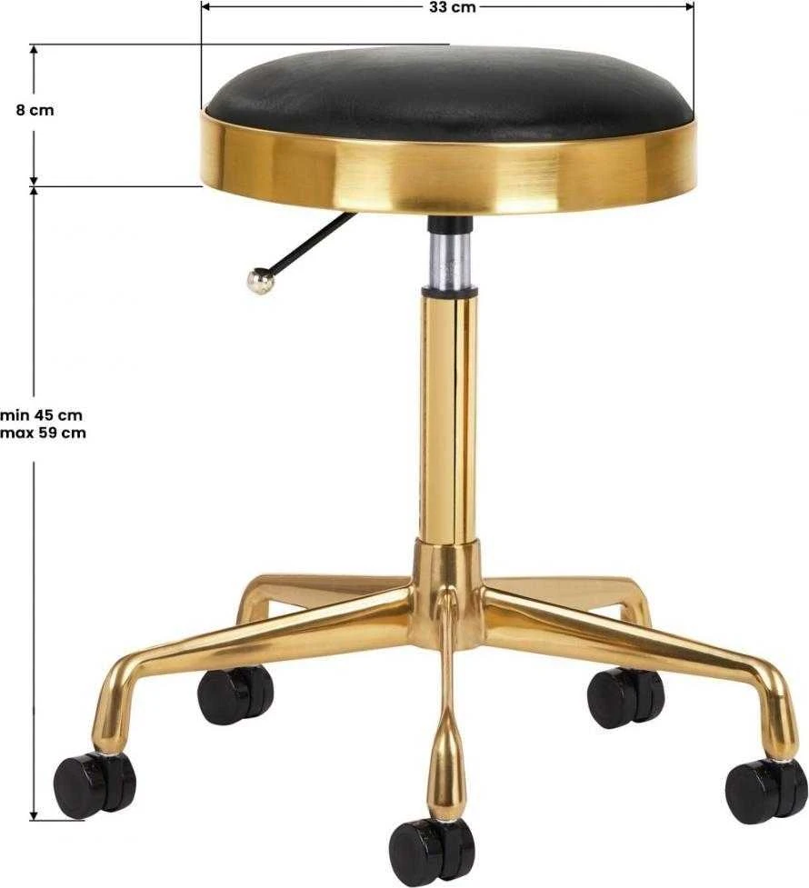 Activeshop Kosmetologinė meistro kėdutė GREEK MODEL 1 Juodas GOLD