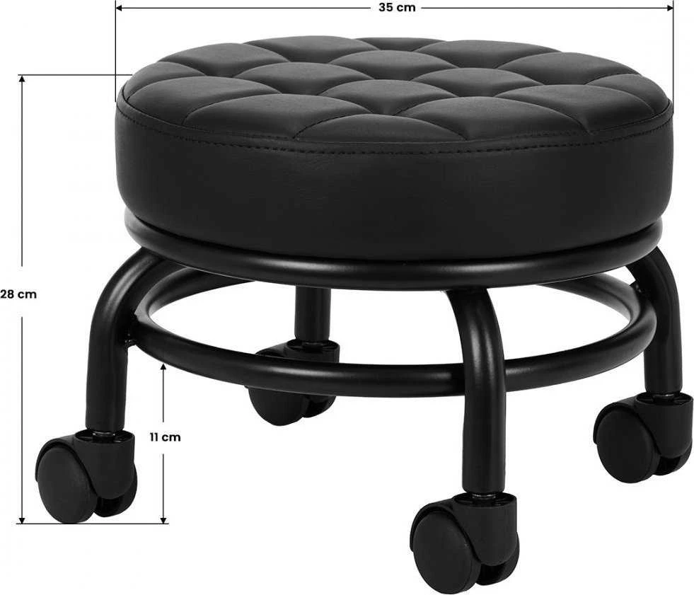Activeshop Kojų atrama - pedikiūro taburetė 28cm Juodas