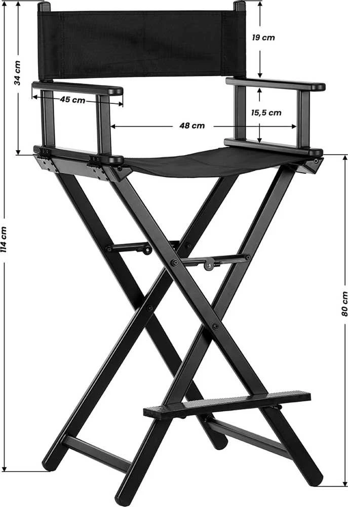 Activeshop Makiažo kėdė MAKE-UP CHAIR ALU Juodas