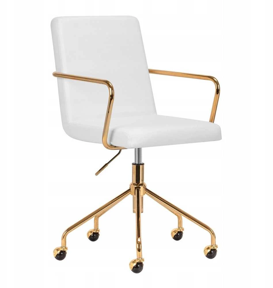 Activeshop CREAM Biuro kėdė su ratukais QS-OF211G Gold Kreminis Pilkas