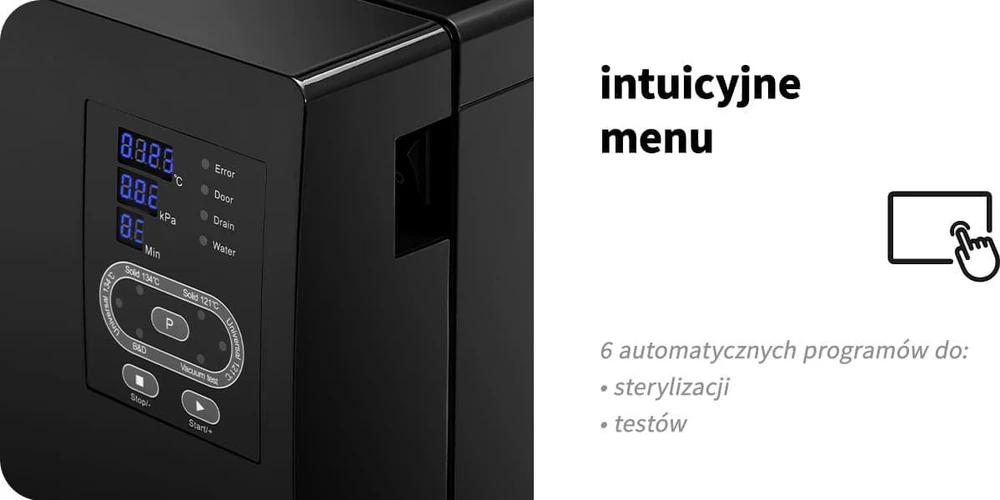 Activeshop Medicininis autoklavas Lafomed Standard Line LFSS12AA LED 12 l, B klasė, su spausdintuvu juodas
