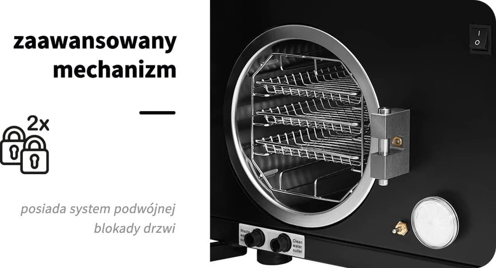 Activeshop Medicininis autoklavas Lafomed Standard Line LFSS12AA LED 12 l, B klasė, su spausdintuvu juodas