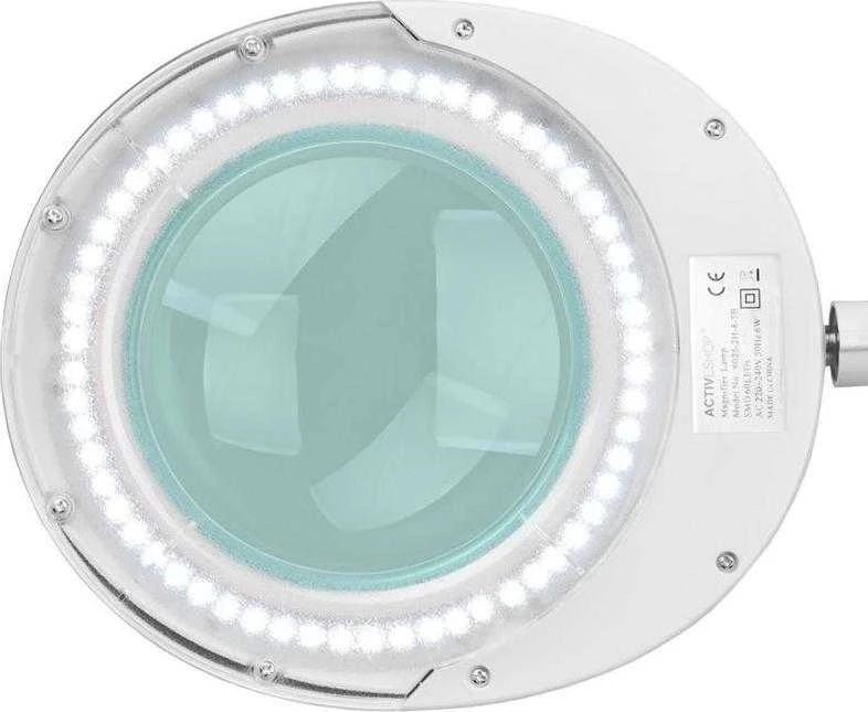 Activeshop Kosmetologinė LED lempa su lupa ELEGANTE 60LED 5D 6W (tvirtinama prie stalo)