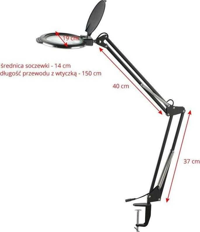 Activeshop Kosmetologinė LED lempa su lupa GLOW 5D/6 8W (baltos spalvos, tvirtinama prie stalo)