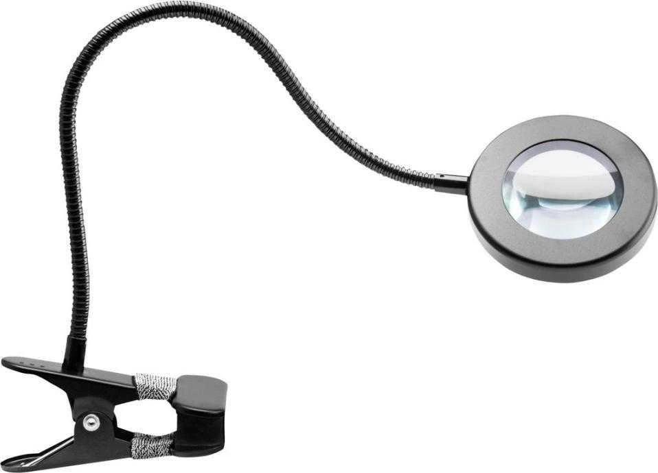 LED lempa su lupa 5D SNAKE RING 5W Juodas