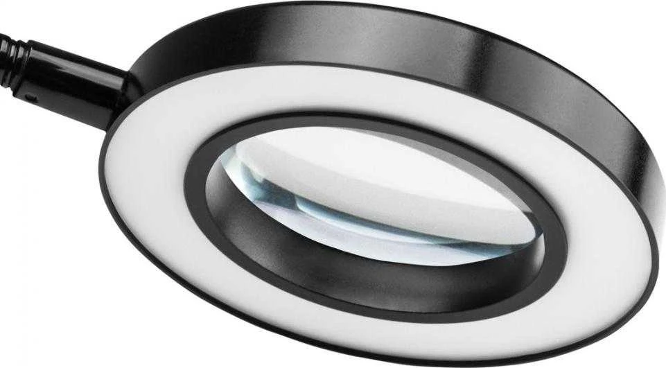 LED lempa su lupa 5D SNAKE RING 5W Juodas
