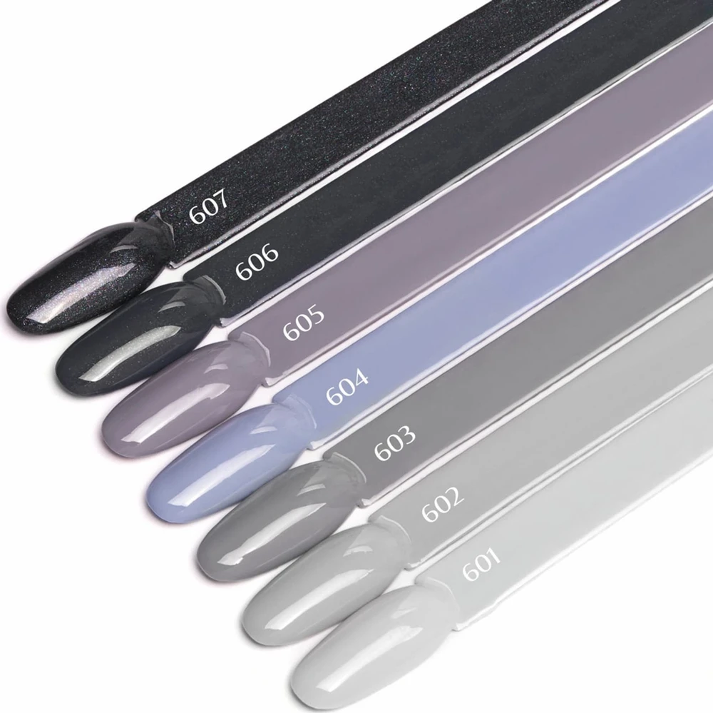 Activeshop Hibridinis nagų lakas Ocho Nails Color Gray, 607 tamsiai pilka, 5 g