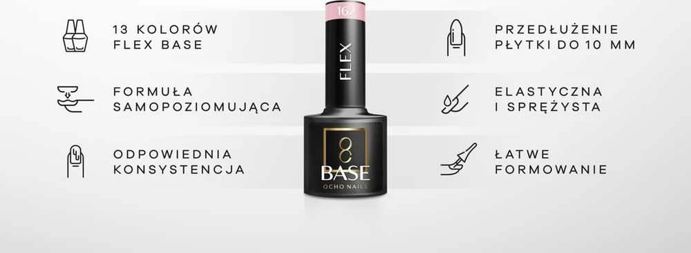 Activeshop Gelinio lakavimo bazė Ocho Nails Base Flex 153 rožinis, 5 g
