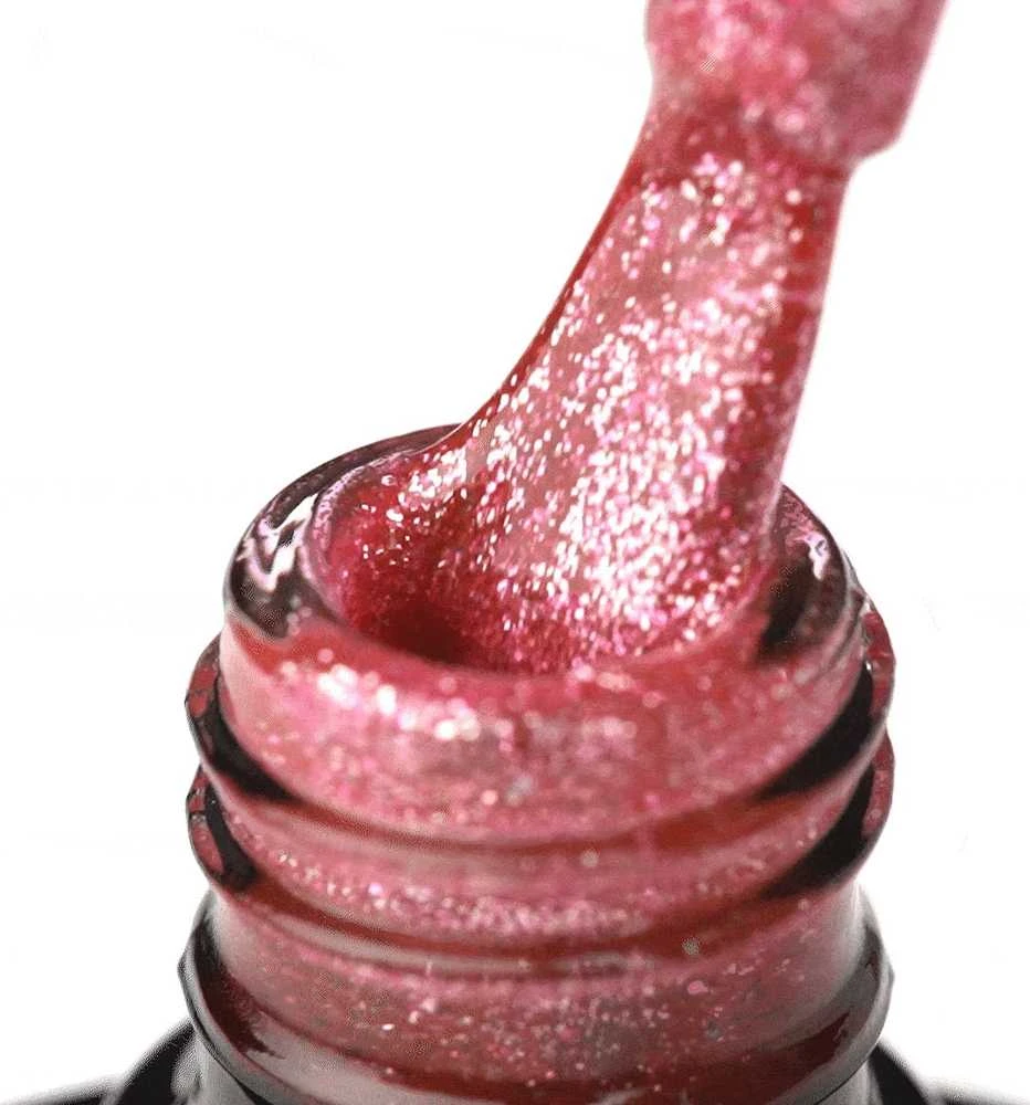 Activeshop Hibridinis nagų lakas Ocho Nails Color Glitter, G08 rožinis, 5 g