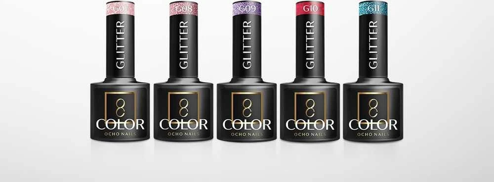 Activeshop Hibridinis nagų lakas Ocho Nails Glitter G05, 5 g