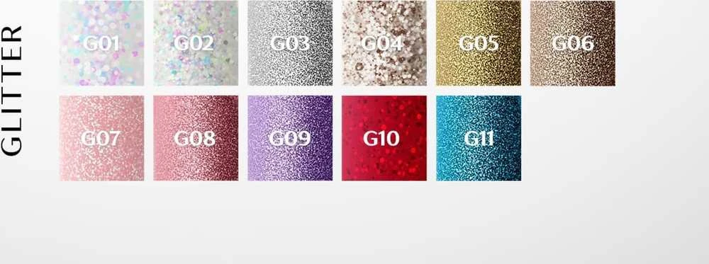 Activeshop Hibridinis nagų lakas Ocho Nails Color Glitter, G03 sidabrinė, 5 g