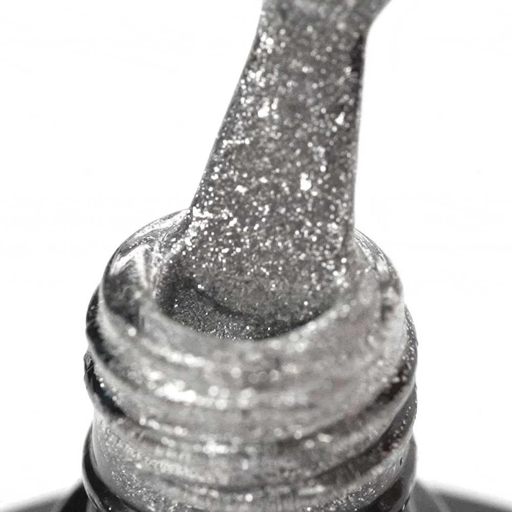 Activeshop Hibridinis nagų lakas Ocho Nails Color Glitter, G03 sidabrinė, 5 g
