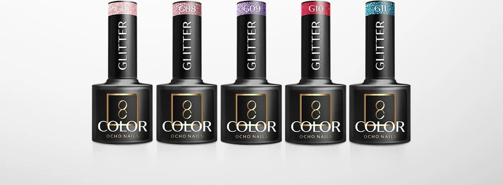 Activeshop Hibridinis nagų lakas Ocho Nails Glitter, G09, 5 g