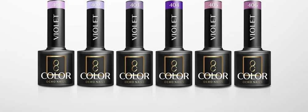 Activeshop Hibridinis nagų lakas Ocho Nails Color Violet, 407 violetinė, 5 g