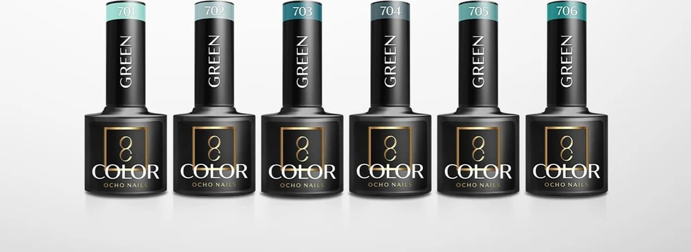 Activeshop Hibridinis nagų lakas Ocho Nails Žalias, 708 žalias, 5 g