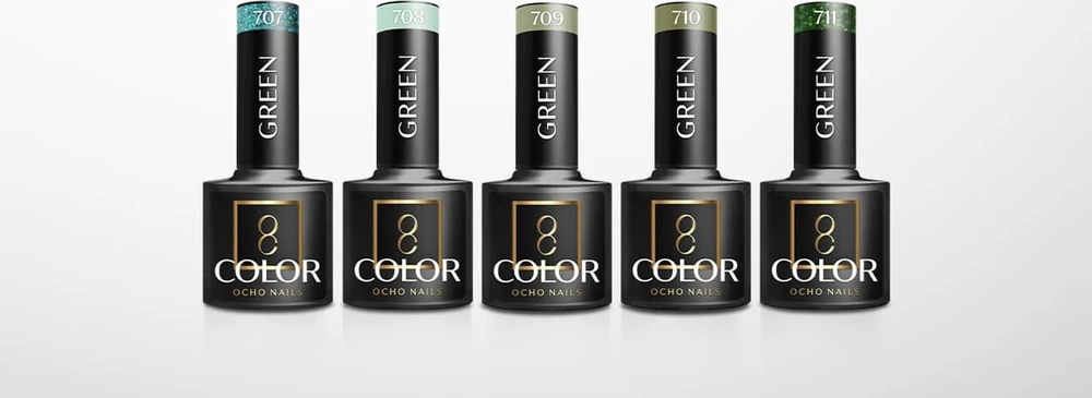 Activeshop Hibridinis nagų lakas Ocho Nails Žalias, 708 žalias, 5 g