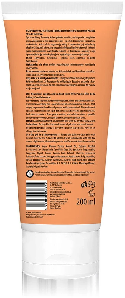 Activeshop Apis PEACHY SKIN drėkinamasis kūno losjonas 200 ml