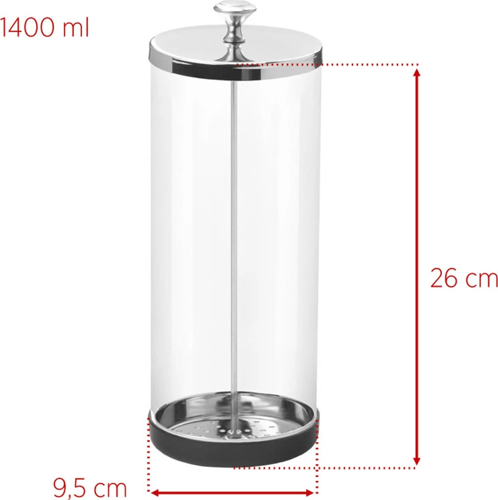 Activeshop Stiklinis indas įrankių dezinfekcijai, 1400ml