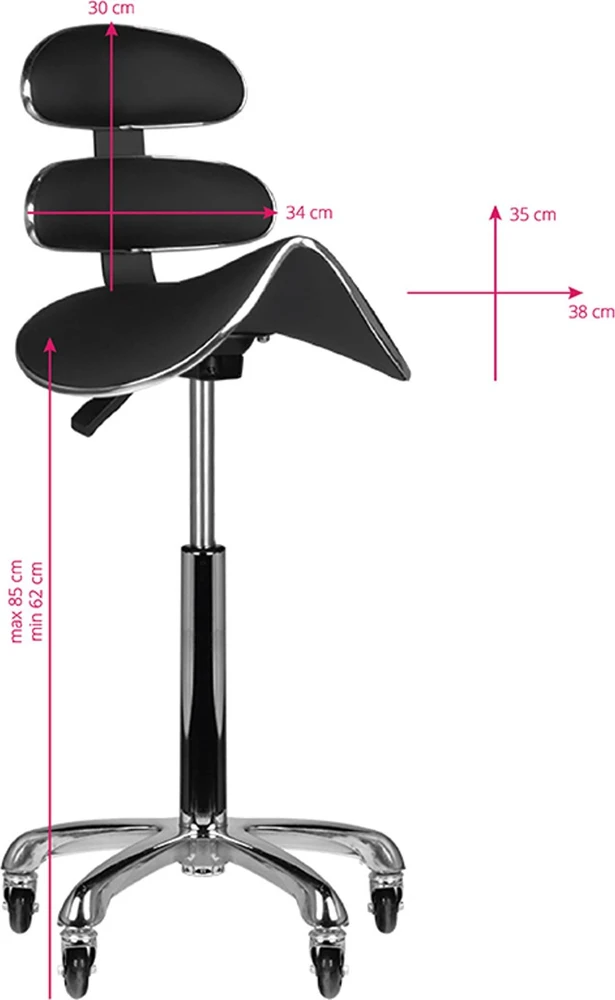 Activeshop Meistro kėdutė STOOL BEAUTY ROLL SPEED Juodas
