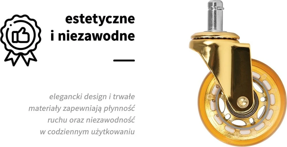 Activeshop Roll Speed auksinis įstumiamas taburetės ratas, 5 vnt