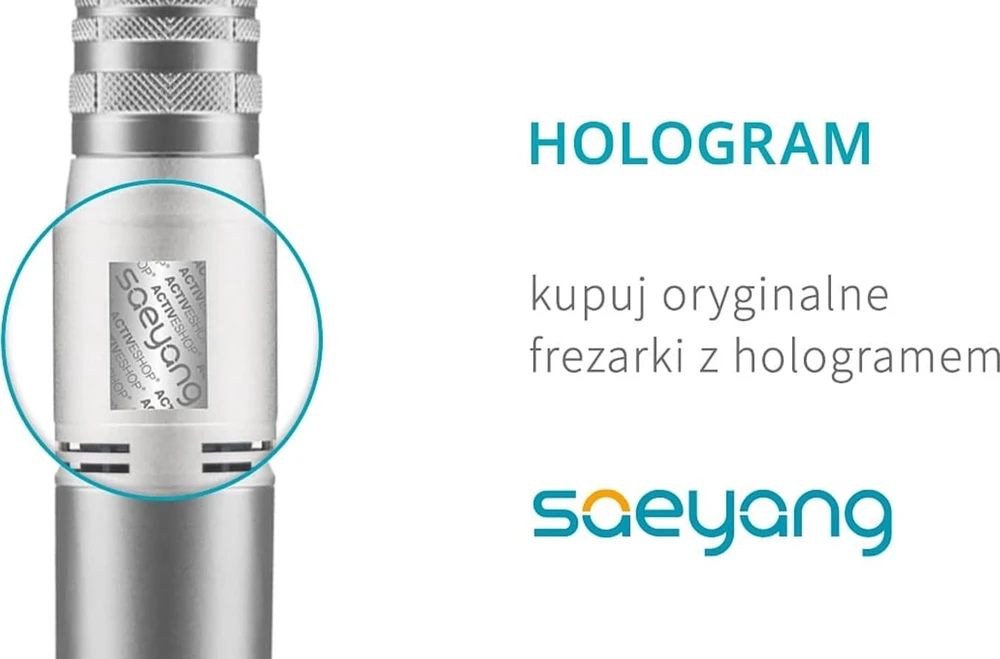 Activeshop Profesionali nagų freza Saeyang Marathon 3 Champion balta + antgalis H35LSP