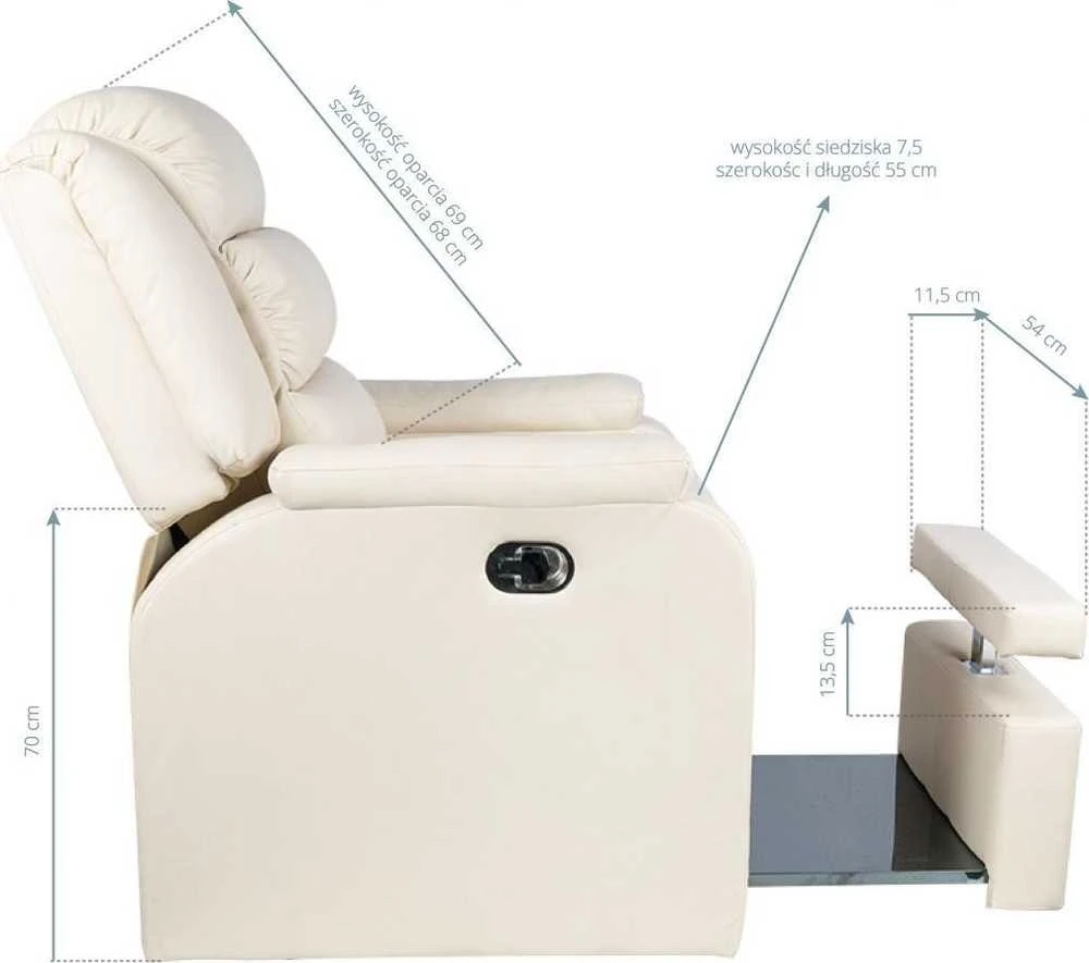 Activeshop Pedikiūro krėslas FOTEL SPA PEDICURE HILTON CREAM