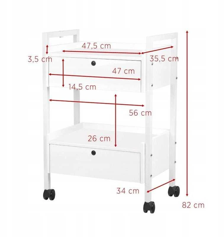 Activeshop Kosmetologinis vežimėlis GIOVANNI 1019 Baltas