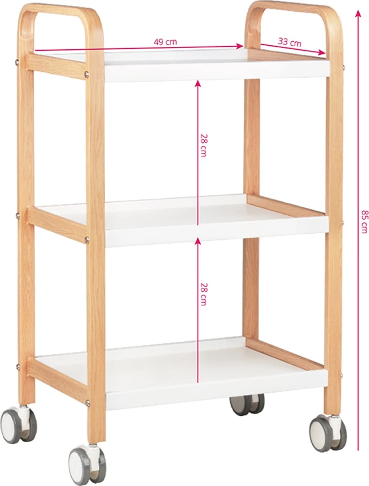 Activeshop Kosmetologinis vežimėlis BEAUTY WOOD