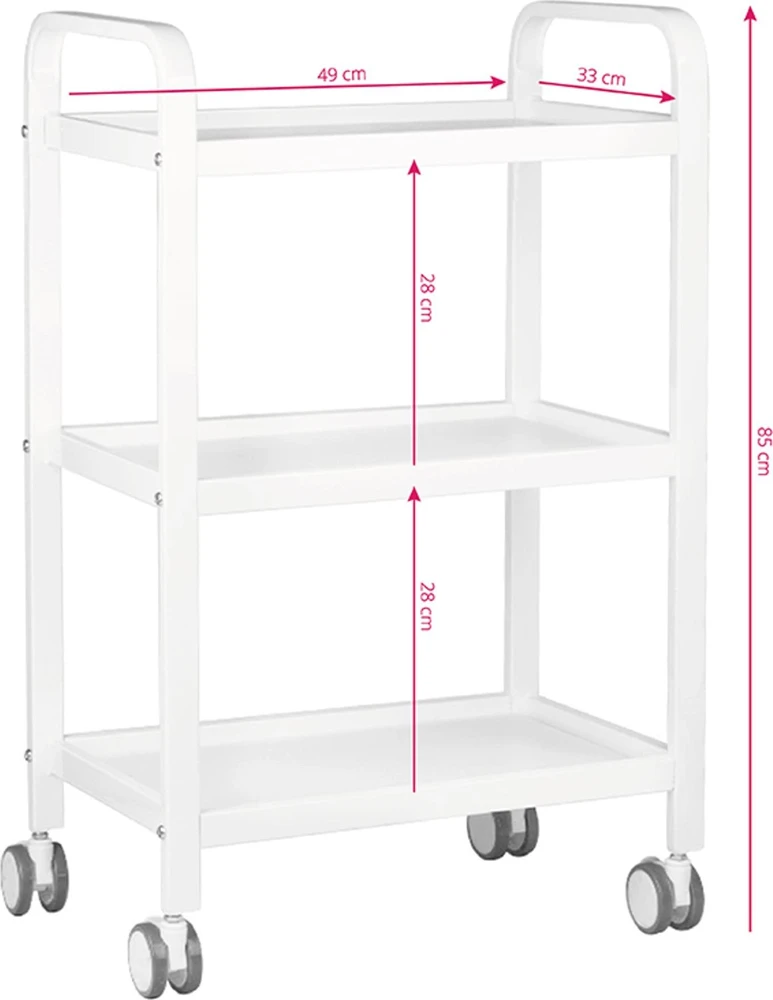 Activeshop Kosmetologinis vežimėlis BEAUTY Baltas