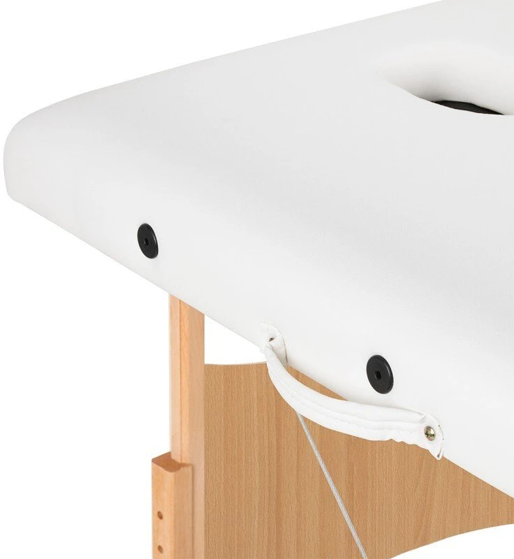 Activeshop Sulankstomas medinis masažo stalas Balance Lux 2 segmentų 190×70 cm baltas