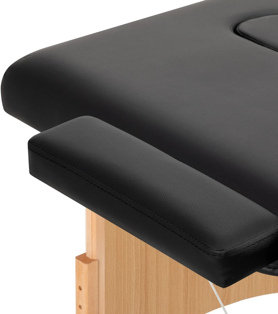 Activeshop Sulankstomas medinis masažo stalas Balance 2 segmentų juodas