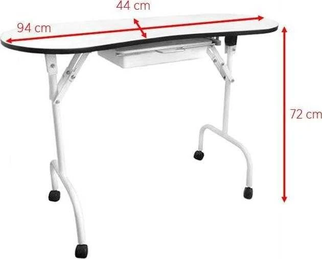 Activeshop Sulankstomas kosmetologinis stalas 4031 Wheels Baltas