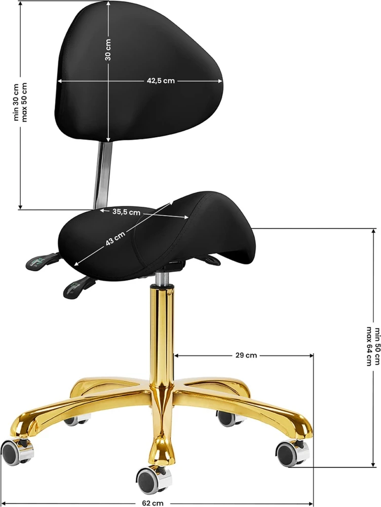 Activeshop Kosmetologinė meistro kėdutė Giovanni 1004 Gold Juodas