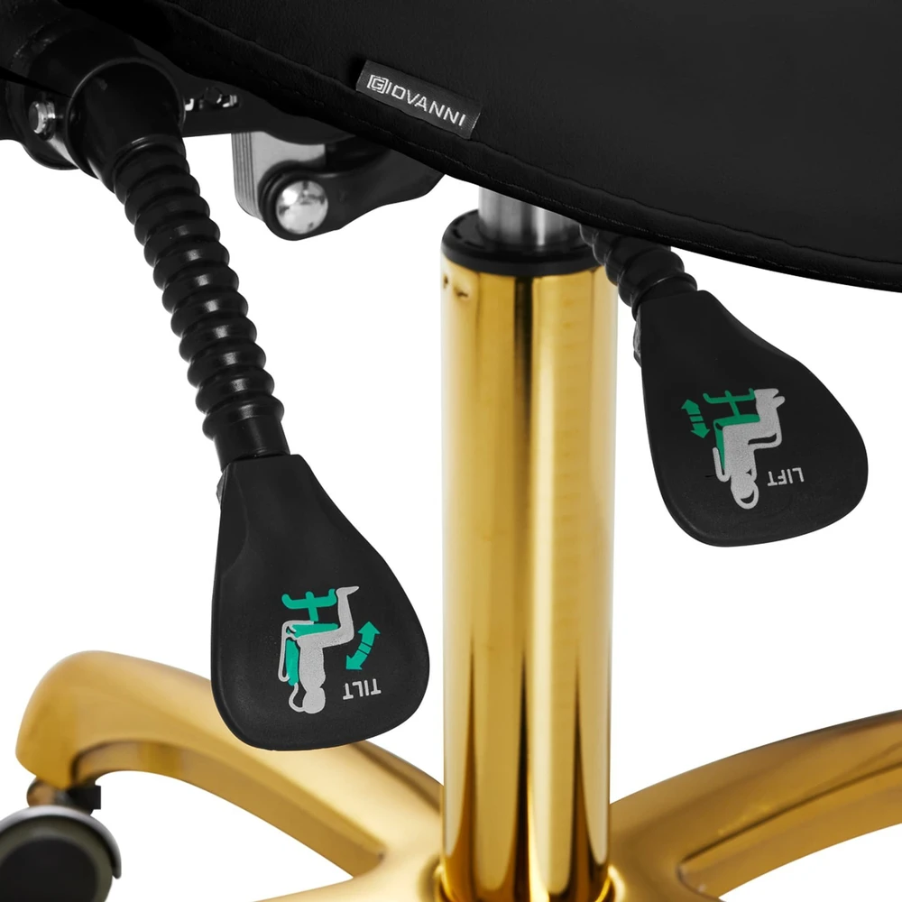 Activeshop Kosmetologinė meistro kėdutė Giovanni 1004 Gold Juodas