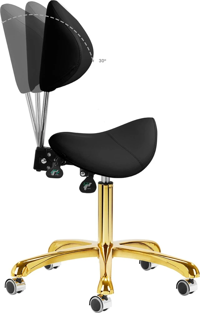 Activeshop Kosmetologinė meistro kėdutė Giovanni 1004 Gold Juodas