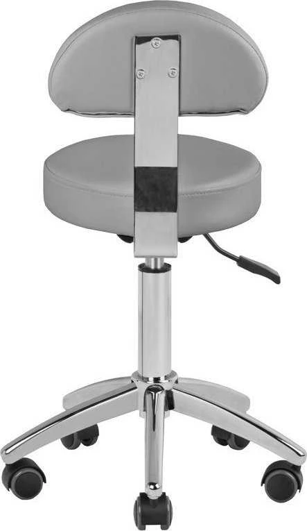 Activeshop Kosmetologinė meistro kėdutė STOOL BEAUTY BACKREST ROUND Pilkas