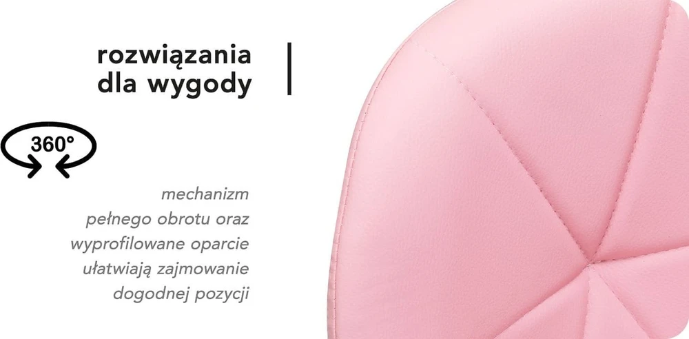 Activeshop Rožinė Kosmetologinė meistro kėdutė QS-06G Rožinė