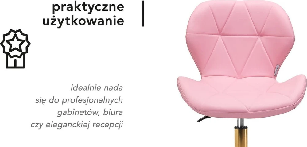 Activeshop Rožinė Kosmetologinė meistro kėdutė QS-06G Rožinė
