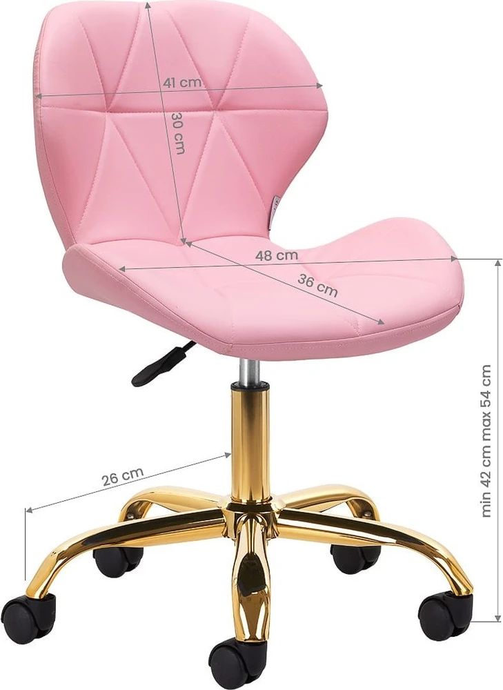 Activeshop Rožinė Kosmetologinė meistro kėdutė QS-06G Rožinė
