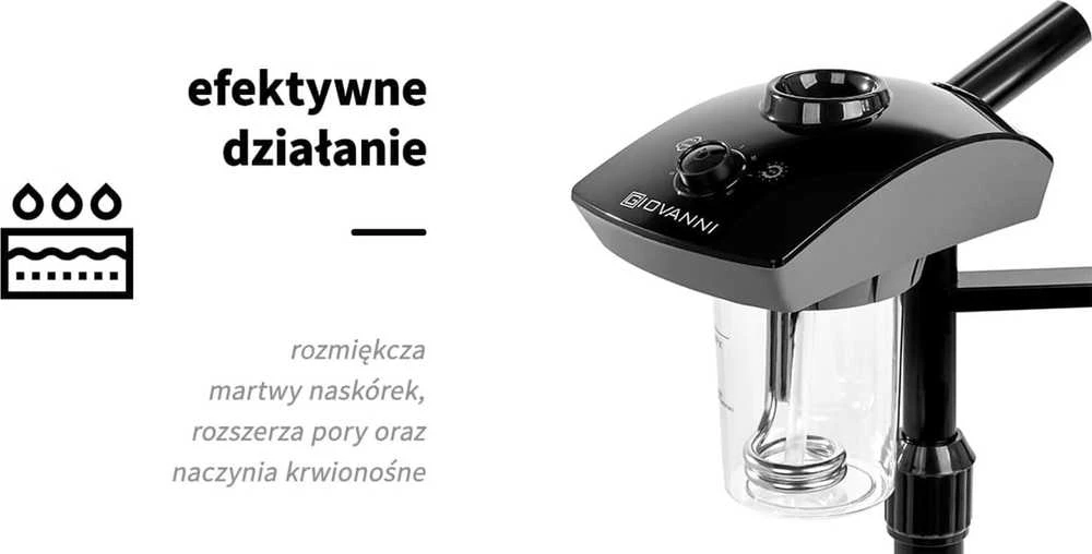 Activeshop Veido garinimo prietaisas su LED lupa – vapozonas Giovanni D-21 juodas