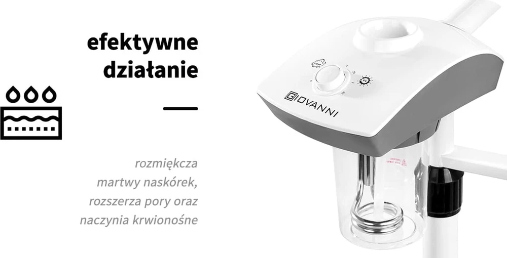 Activeshop Veido garinimo prietaisas su LED lupa – vapozonas Giovanni D-21 baltas