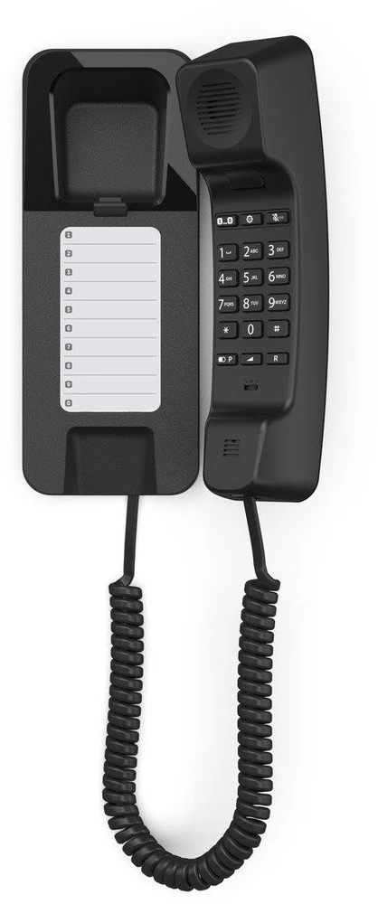 Laidinis Telefonas - GIGASET DESK 200 Kompaktiškas Sieninis Montuojamas Su Reguliuojamais Skambėjimo Tonais Juodas