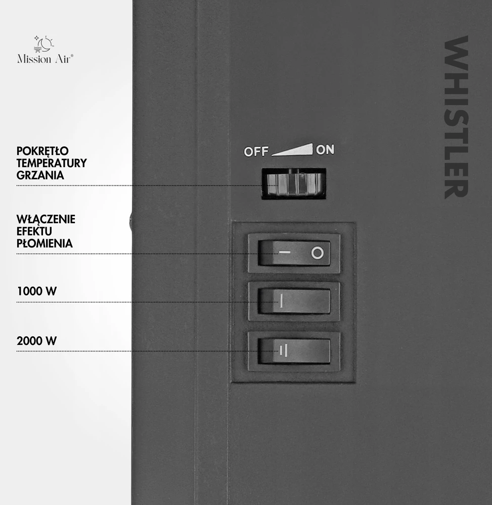 ACV Elektrinis židinys Whistler 2000W
