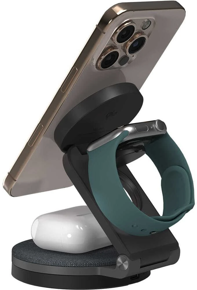 Adam Elements Mag 360 magnetinis 3 in 1 įkroviklis su Qi2 (APAADMAG360GY)