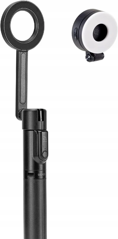 Selfie stick Adam Elements Adam Elements Selfie Pro – magnetinis selfie stick su Bluetooth, trikoju ir LED lempute, juodas – Saugumo garantija. Paprastos išsimokėjimo dalys. Nemokamas pristatymas nuo 170 zł.