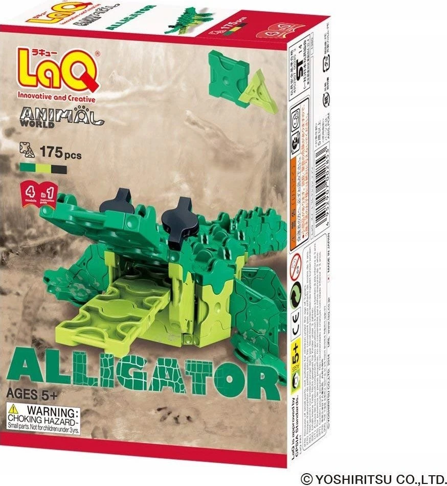 Yoshiritsu Japoniškas edukacinis konstruktorius LAQ Animal World Alligator, nuo 3 m.