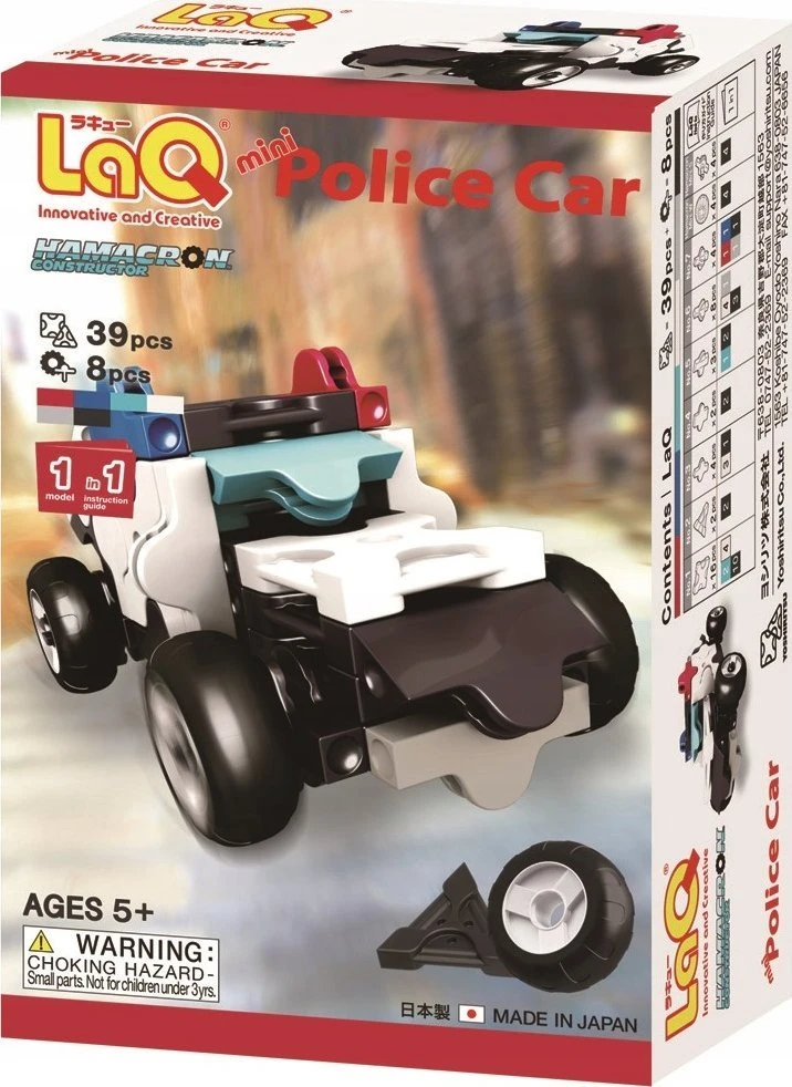 Yoshiritsu Japoniškas edukacinis konstruktorius LAQ HAMACRON Mini Police Car, nuo 3 m.