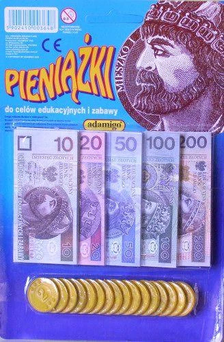 Mokomieji pinigų banknotai ir monetos ADAMIGO 3648