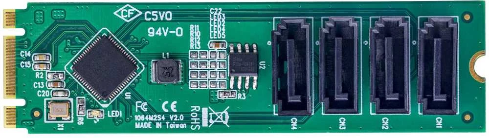 StarTech 4-PORT M.2 Į SATA ADAPTERĮ / M.2 PCIE 3.0 IKI SATA IŠPLĖTIMO C